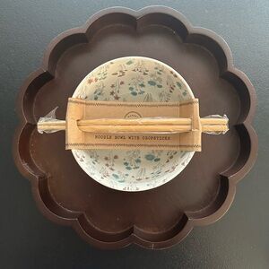 Market Finds Floral Noodle Bowl with Chopsticks